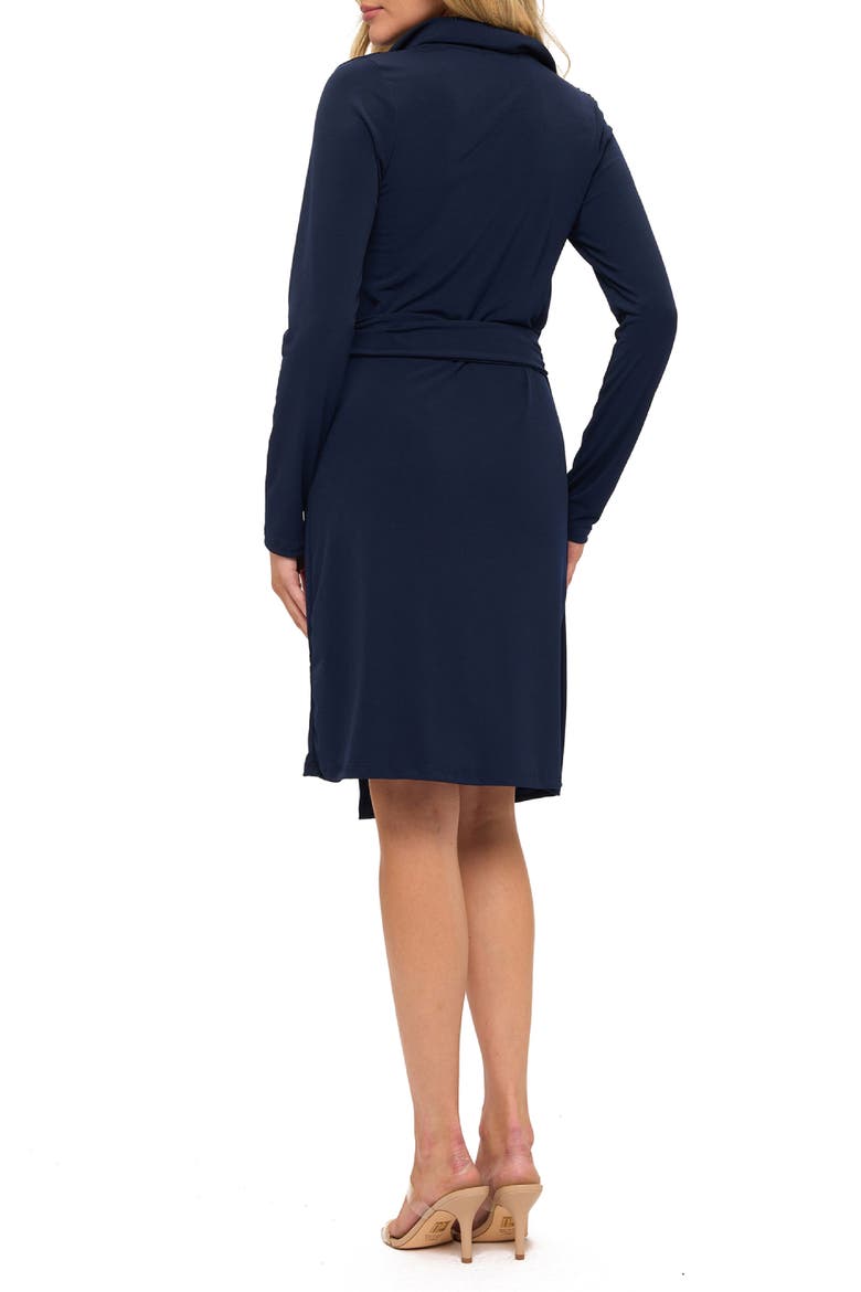 Surplice Side Tie Midi Dress, Alternate, color, NAVY