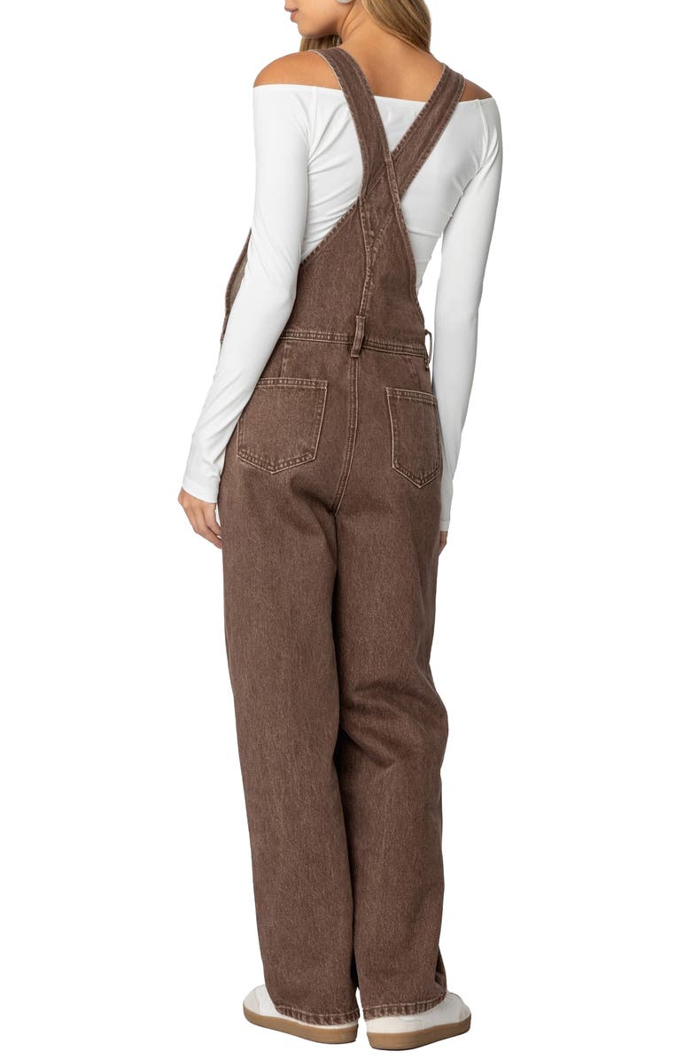 EDIKTED Rosemary Denim Overalls, Alternate, color, 