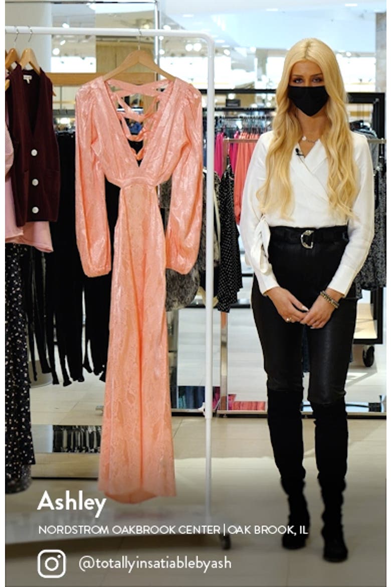 Norton Snake Print Satin Long Sleeve Dress video