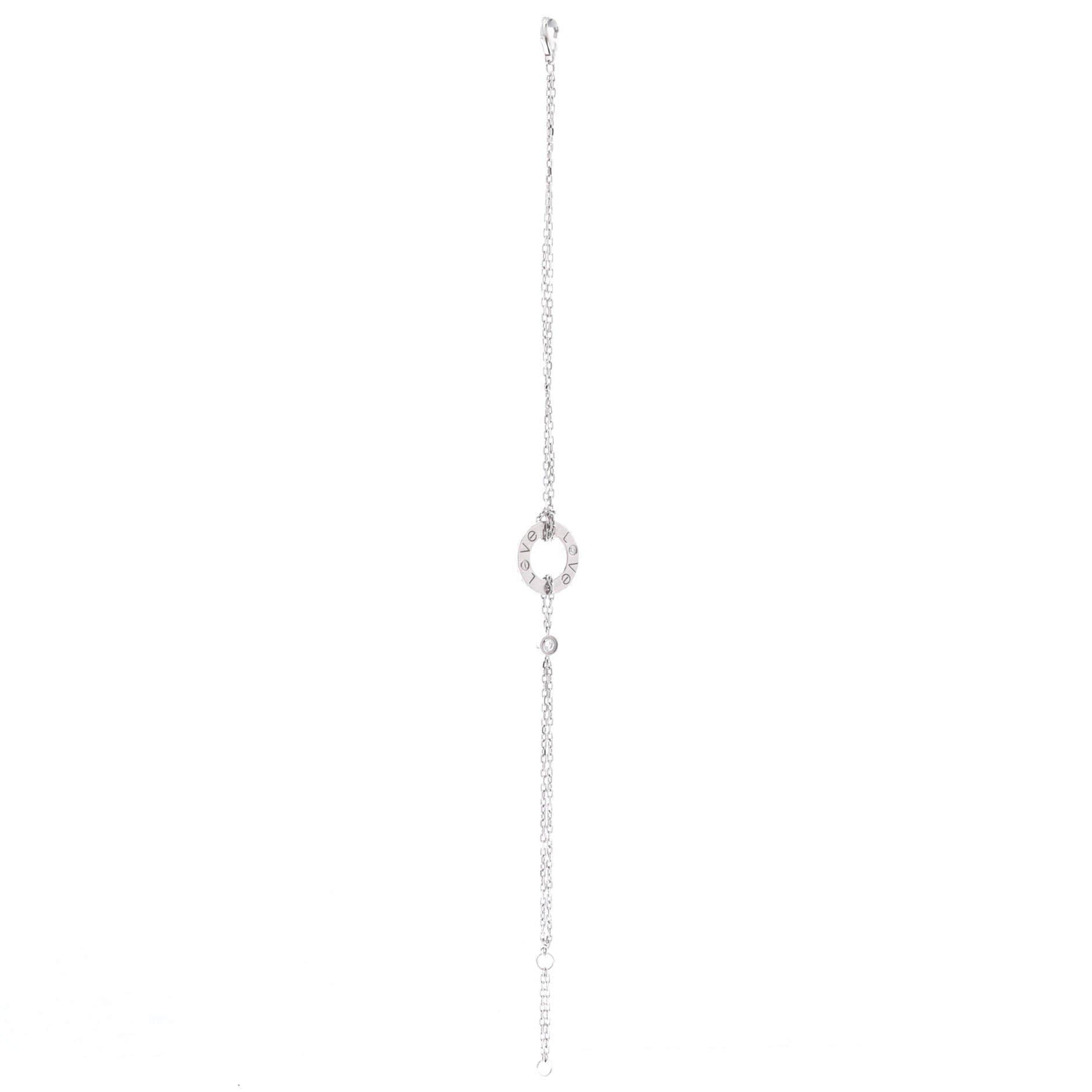 2 Diamonds Love Bracelet 18K White Gold with Diamonds, Alternate, color, Metallic Gold