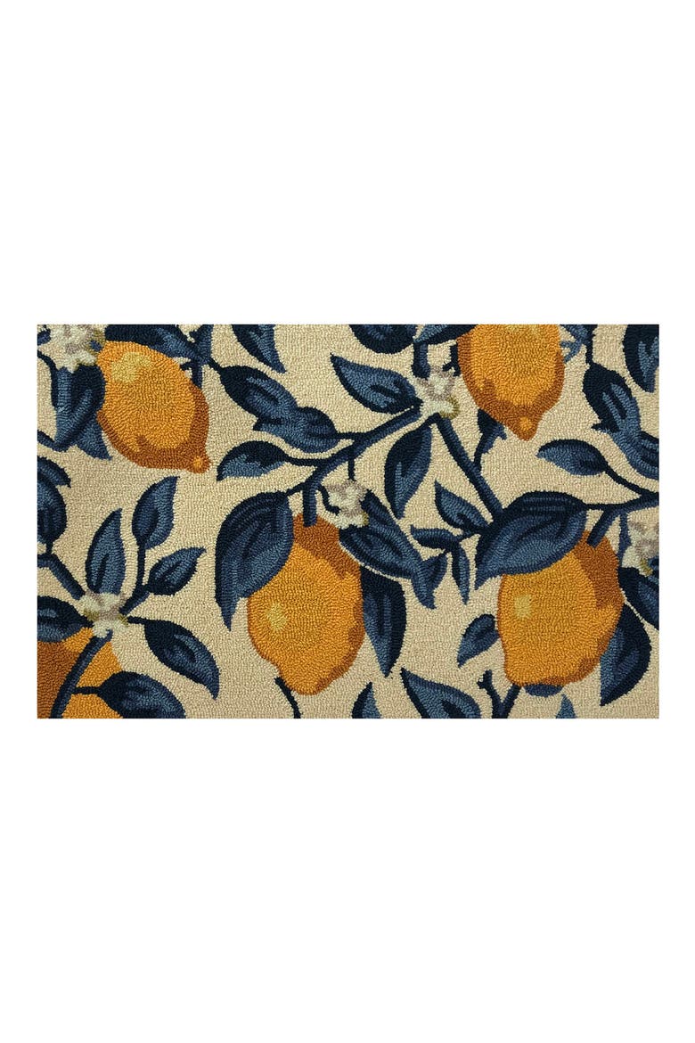 Lemon Vine Door Mat, Main, color, CREAM BLUE