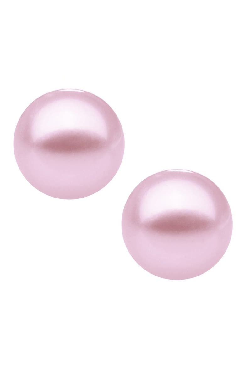 Sterling Silver & Cultured Pearl Earrings, Alternate, color, PURPLE