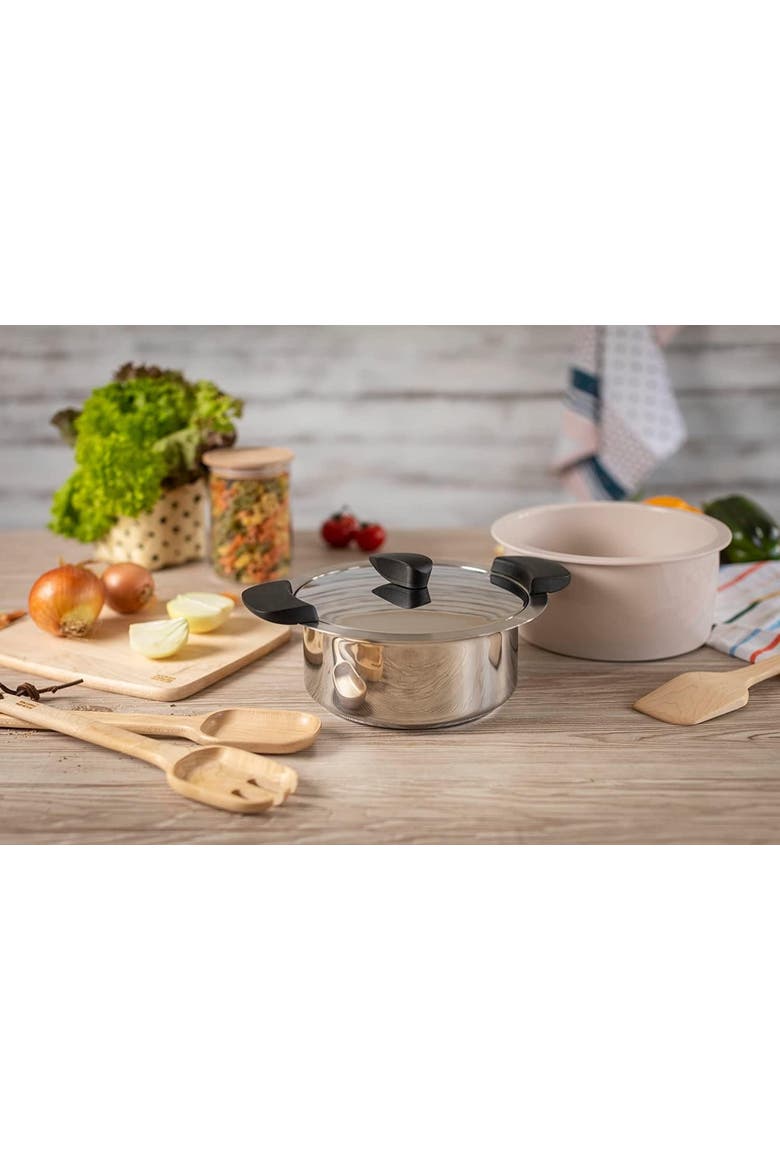 Hotpan Stainless Steel Cooking Pot with Insulated Bowl, 5.3-Quart, Alternate, color, Sand
