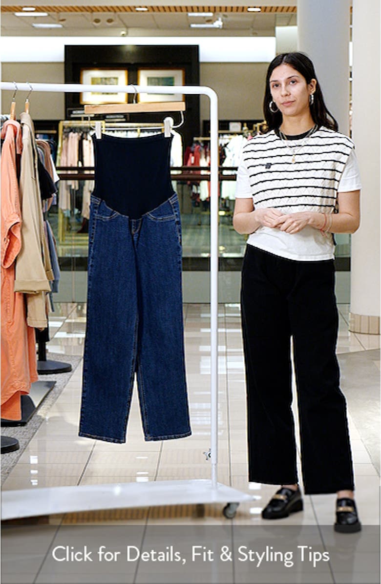 Over the Bump Dad Straight Leg Maternity Jeans, sales video thumbnail