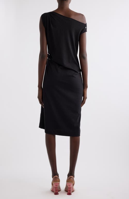 Dries Van Noten Embellished One-shoulder Cotton Knit Dress In Black