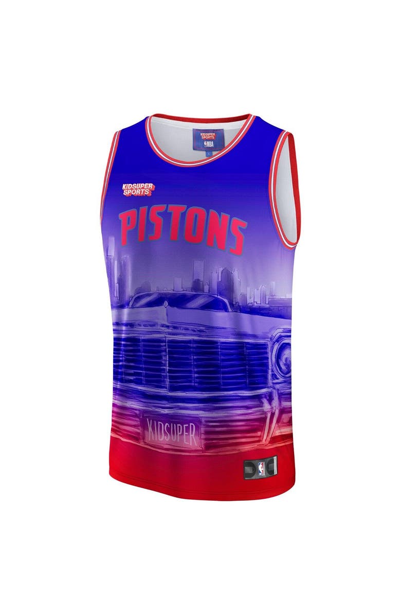 NBA X KIDSUPER Unisex NBA & KidSuper Studios by Fanatics Red Detroit Pistons Hometown Jersey, Alternate, color, Red