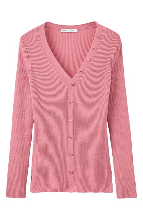 V-Neck Rib Cardigan