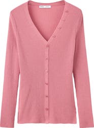 MANGO V-Neck Rib Cardigan