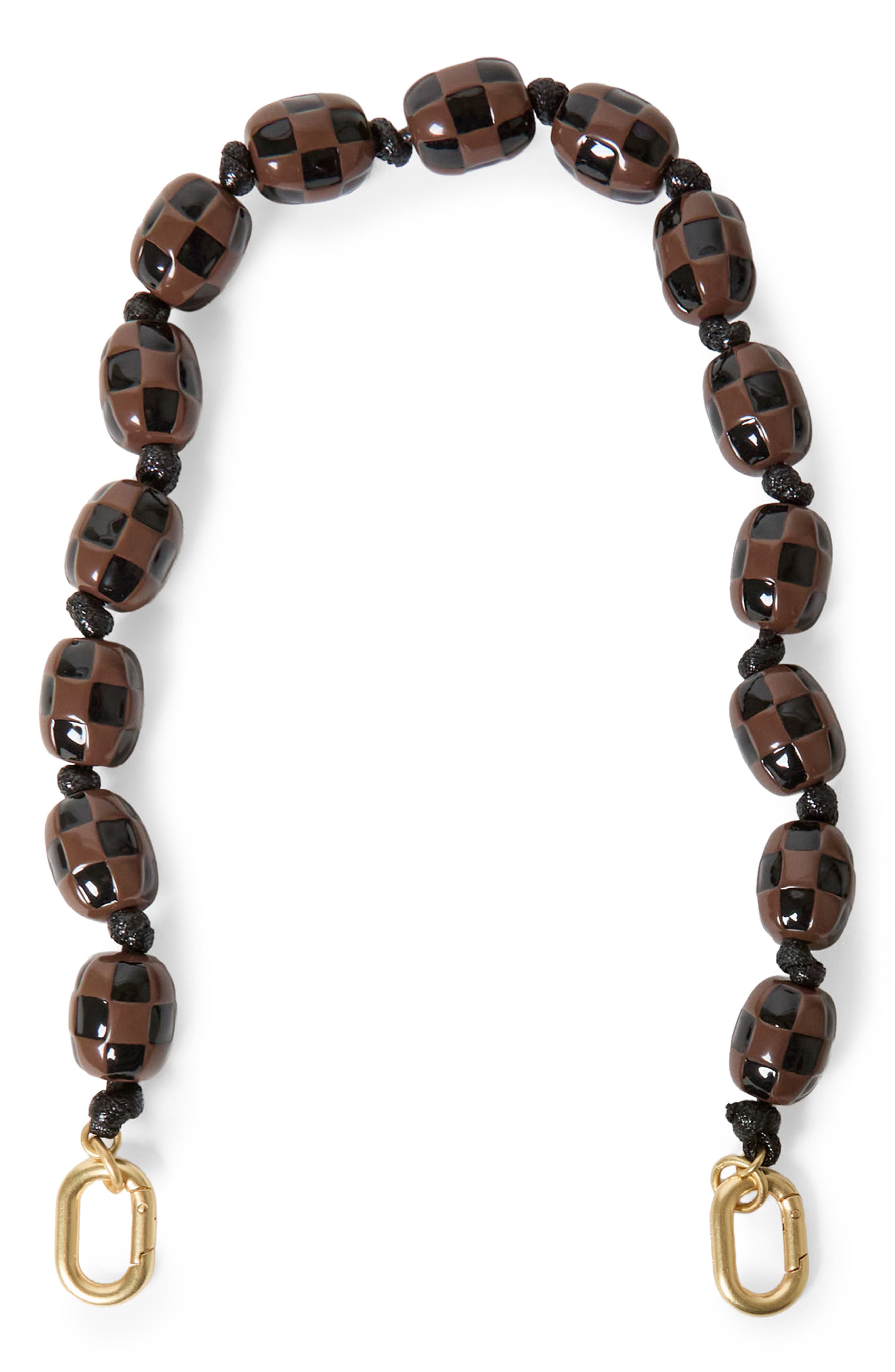 Clare V. Porcelain Heart Shortie Strap, Main, color, Black/ Brown