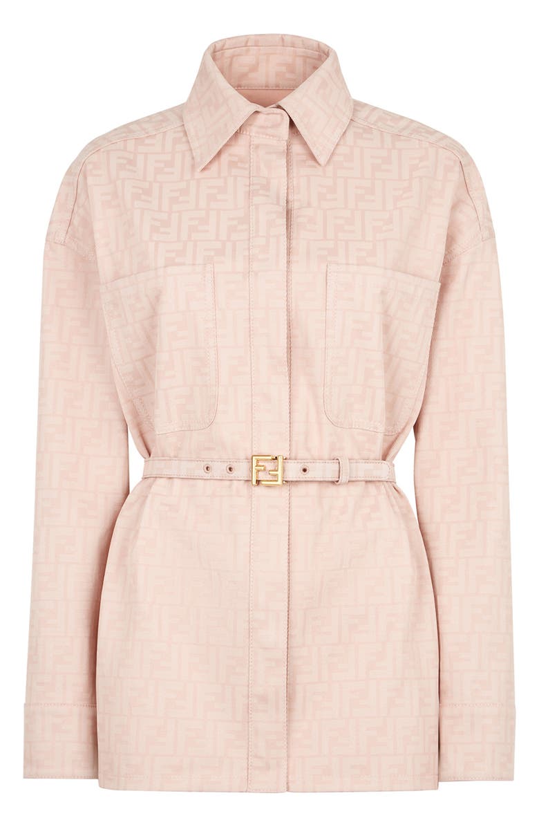 Fendi FF Logo Denim Jacket, Main, color, 