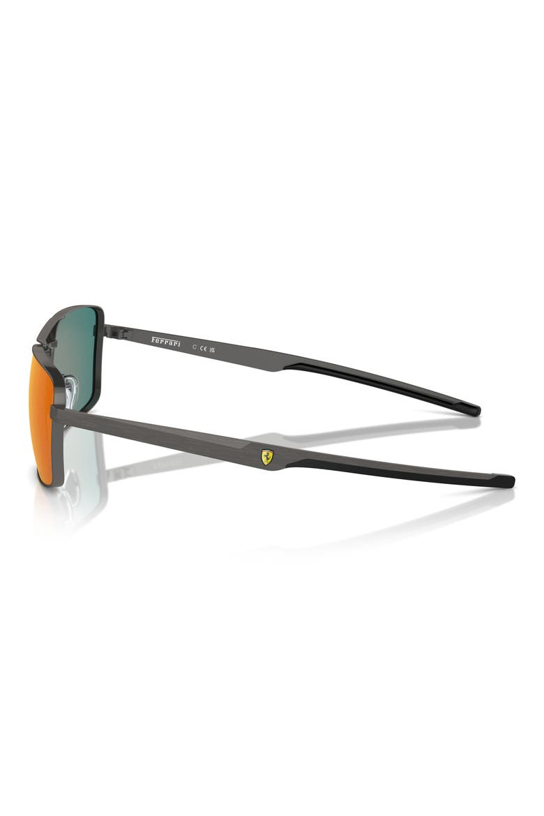 x Scuderia Ferrari 60mm Rectangular Sunglasses, Alternate, color, DARK GUNMETAL