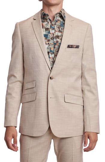Paisley & Gray Ashton Slim Fit Linen-blend Jacket In Gray