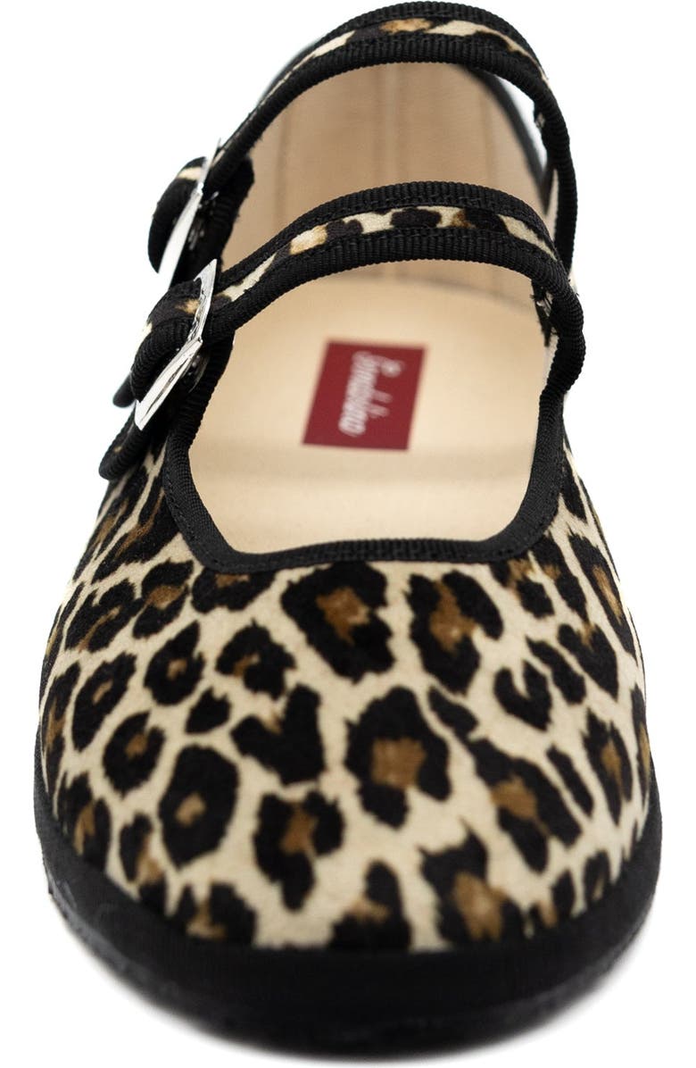 Gondolina Shoes Leopard Mary Jane Double Lace Ballet Flats, Alternate, color, Animalier
