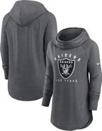 Nike Women's Nike Heather Charcoal Las Vegas Raiders Raglan Funnel Neck Pullover Hoodie