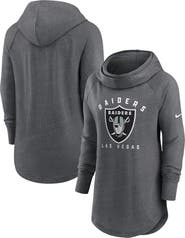 Nike Women's Nike Heather Charcoal Las Vegas Raiders Raglan Funnel Neck Pullover Hoodie