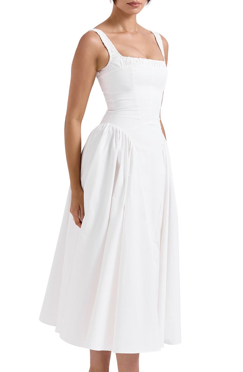 HOUSE OF CB Dorothy Floral Stretch Cotton Dress, Alternate, color, White