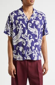 STOCKHOLM SURFBOARD CLUB Hell Paisley Print Camp Shirt