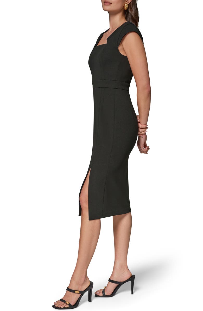 Donna Karan New York Cap Sleeve Sheath Dress, Alternate, color, Black
