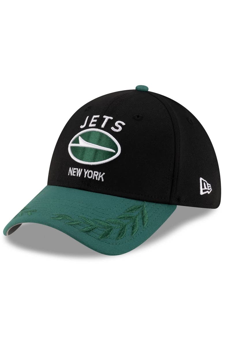Men's New Era  Black/Green New York Jets 2025 NFL Draft 39THIRTY Flex Hat, Main, color, Black