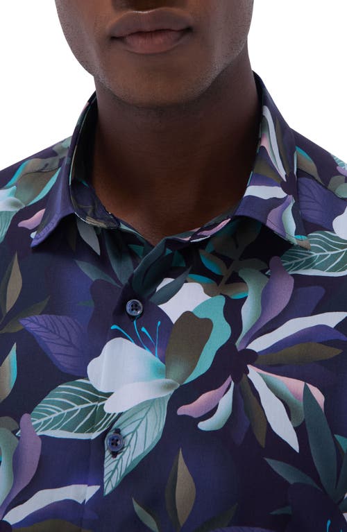 Bugatchi Julian Shaped Fit Button-up Shirt In Blue