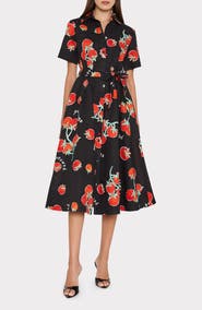 Milly Lexi Tomato Print Midi Dress
