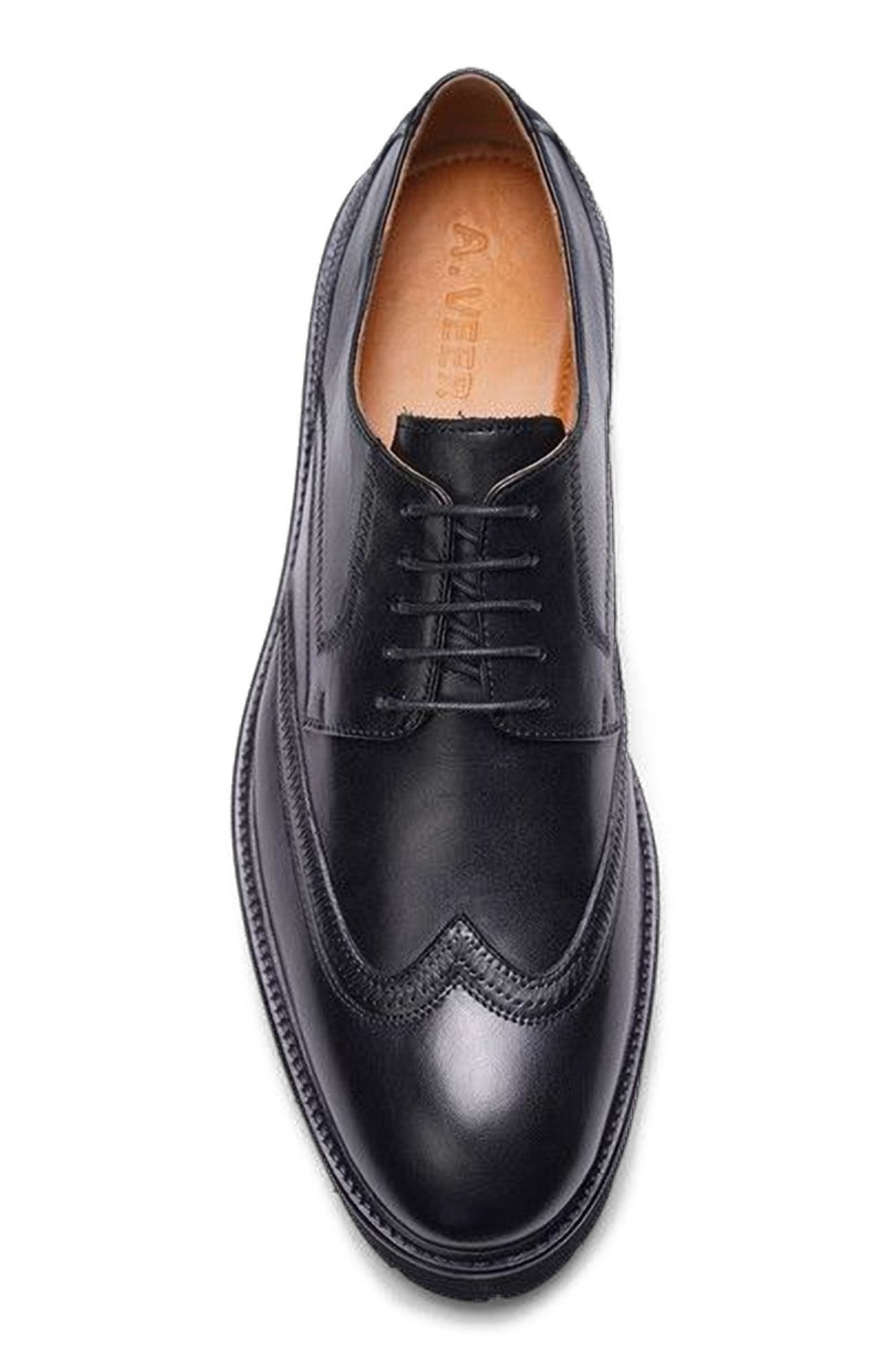 A. Veer Hadley Wingtip, Alternate, color, Black Leather