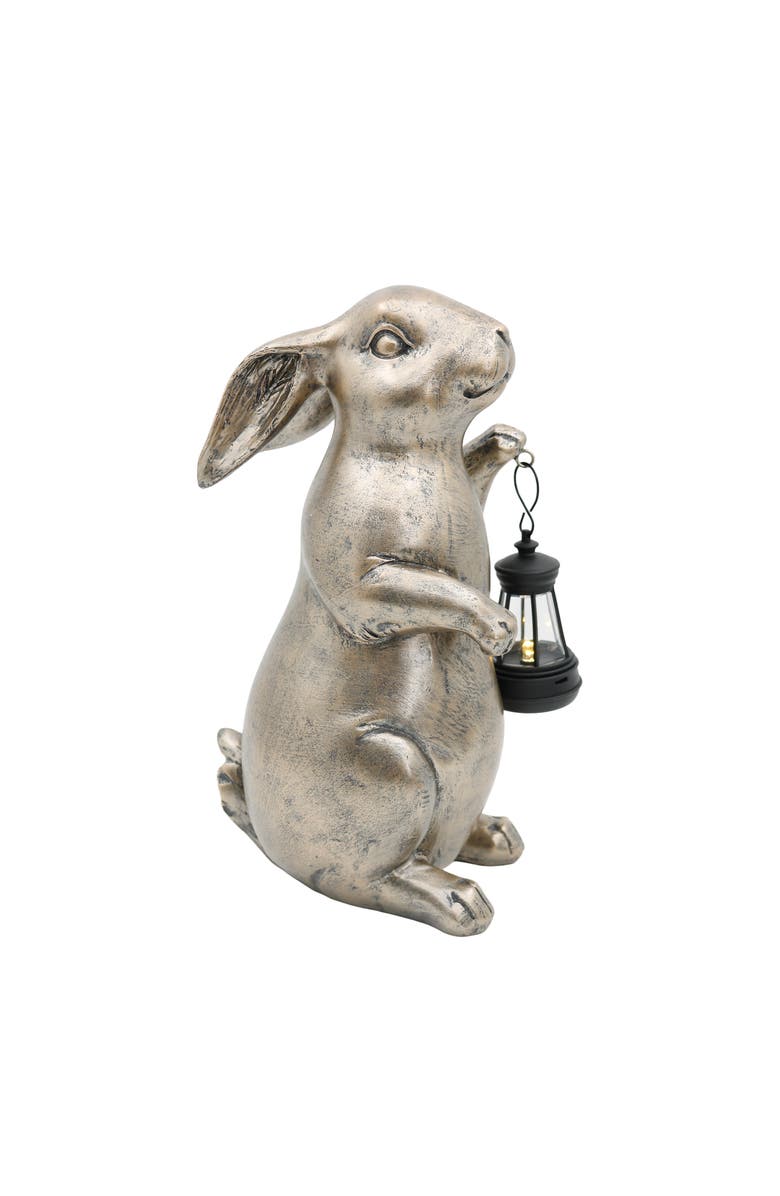 Transpac Resin Light Up Rabbit LED Decor Gold and Black for Spring Tabletop Lighting, Alternate, color, Multicolored