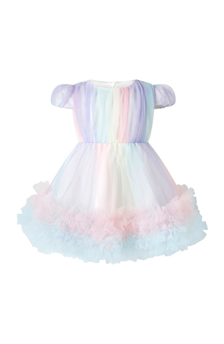 Rachel Riley Rainbow Tulle Party Dress, Main, color, Rainbow