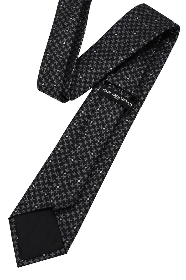 Dotted Houndstooth Tie, Alternate, color, BLACK/ WHITE