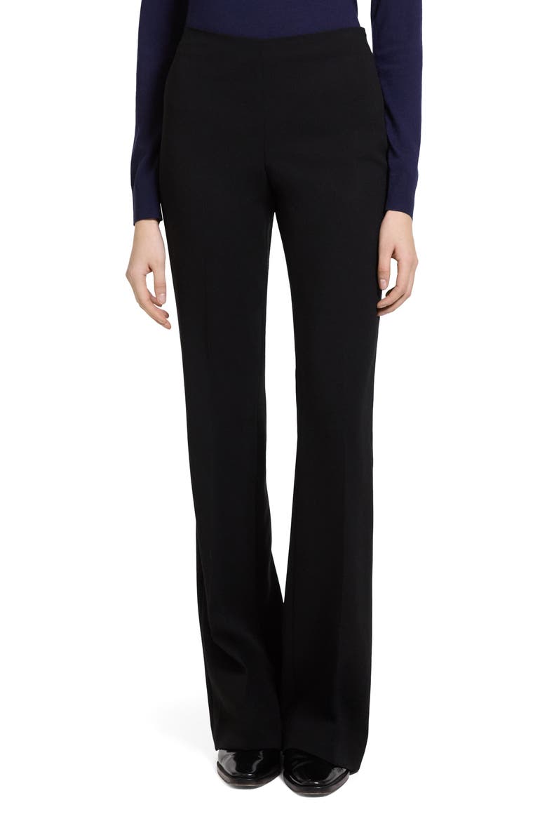 Demitria Essential Crepe Flare Leg Pants, Alternate, color, BLACK - 001