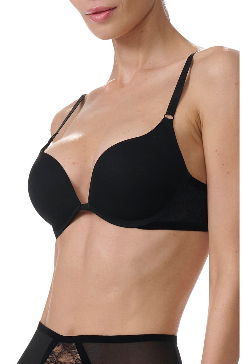 Underwire Push-Up Bra, Alternate, color, BLACK