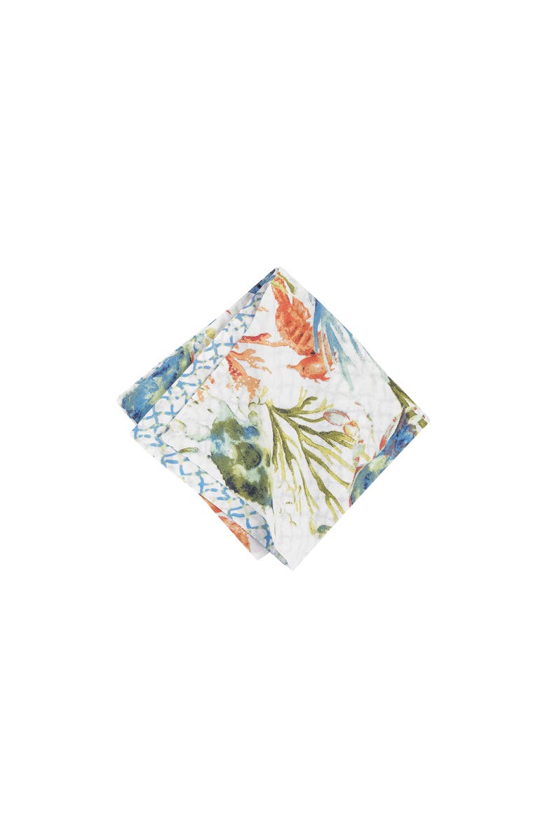 C&F Home Marino Reversible Colorful Coastal Cloth Napkin Set of 6, Main, color, Blue