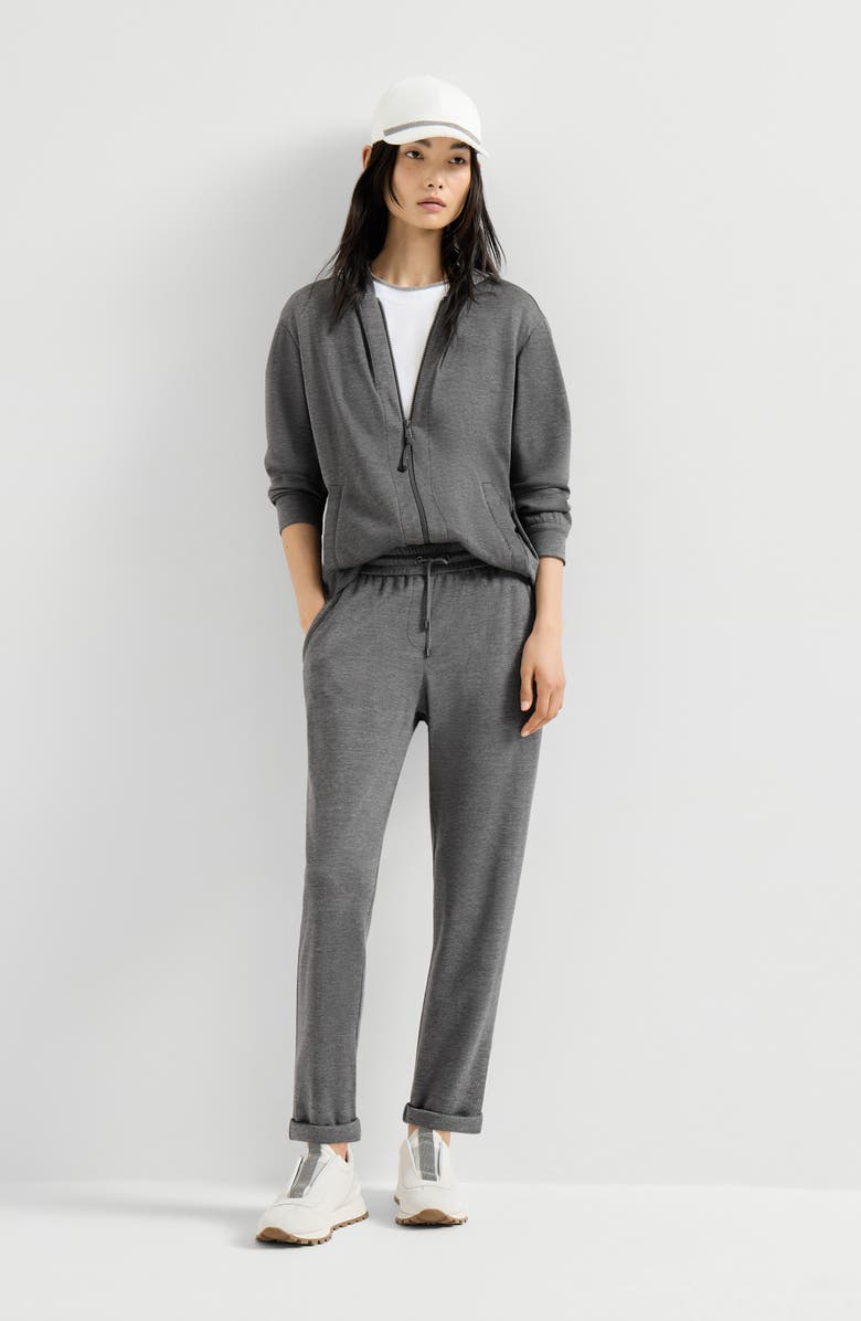 Brunello Cucinelli Sweatshirt with hood, Alternate, color, Dark Grey