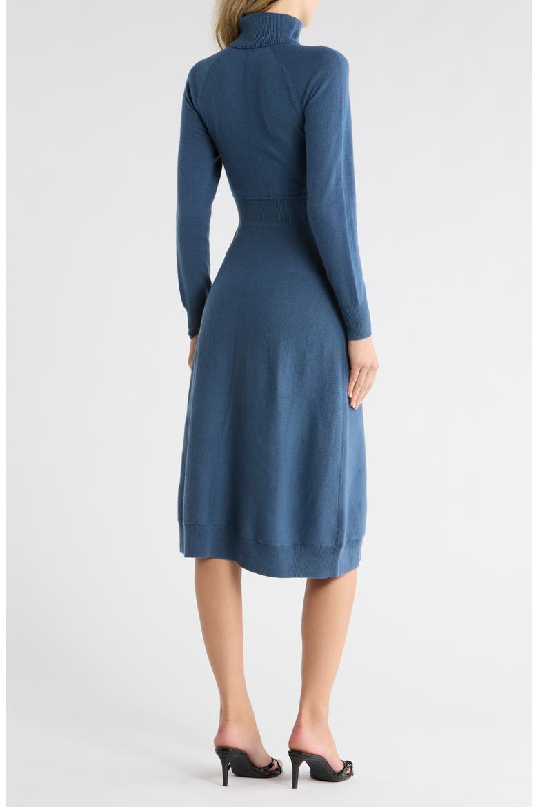 Becky Long Sleeve Turtleneck Wool Sweater Dress, Alternate, color, SLATE