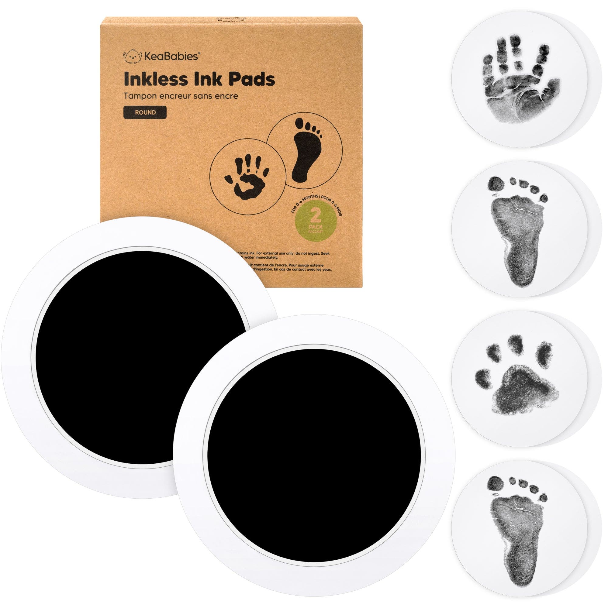 KeaBabies 2-Pack Round Inkless Ink Pads in Jet Black 