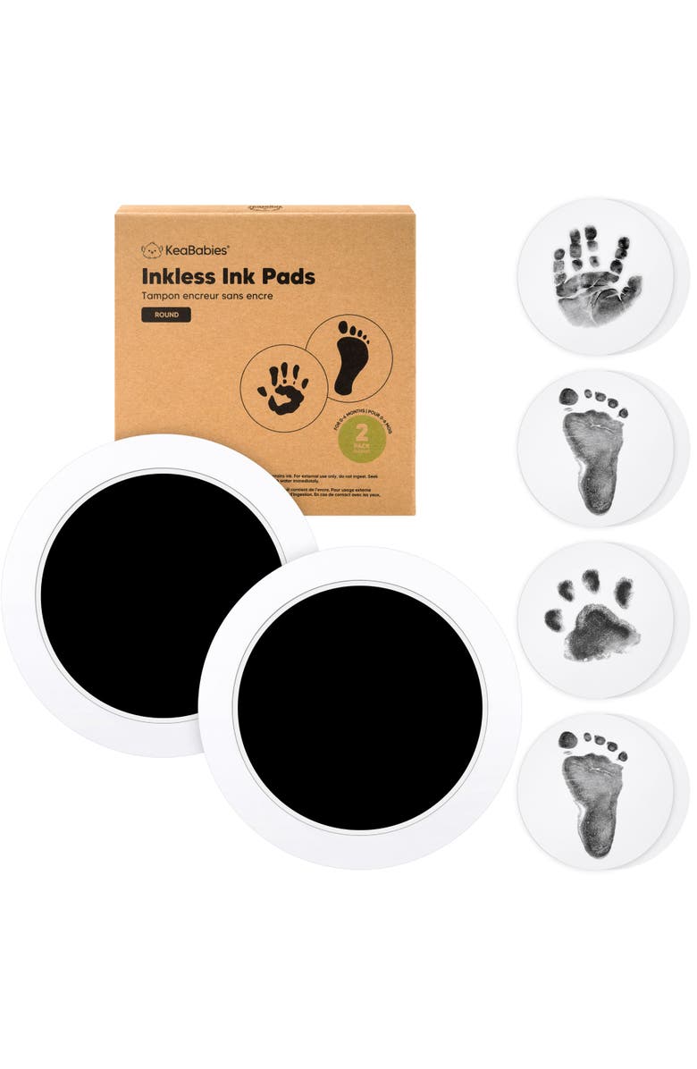 KeaBabies 2-Pack Round Inkless Ink Pads, Main, color, Jet Black
