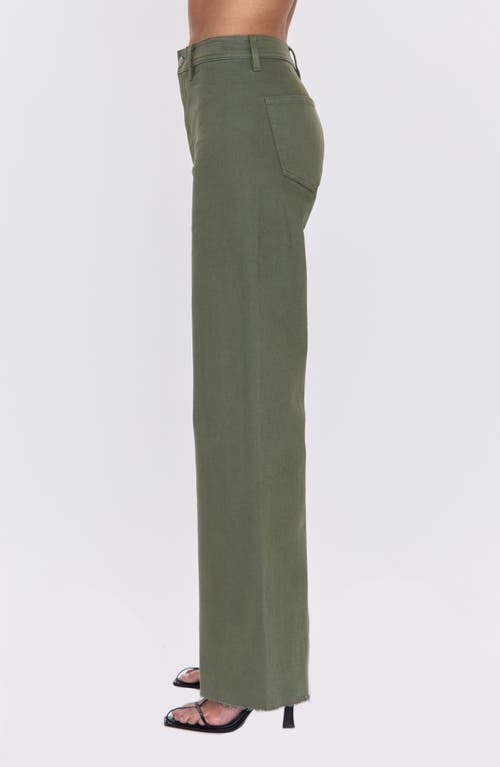 Pistola Penny Wide Leg Utility Jeans In Green