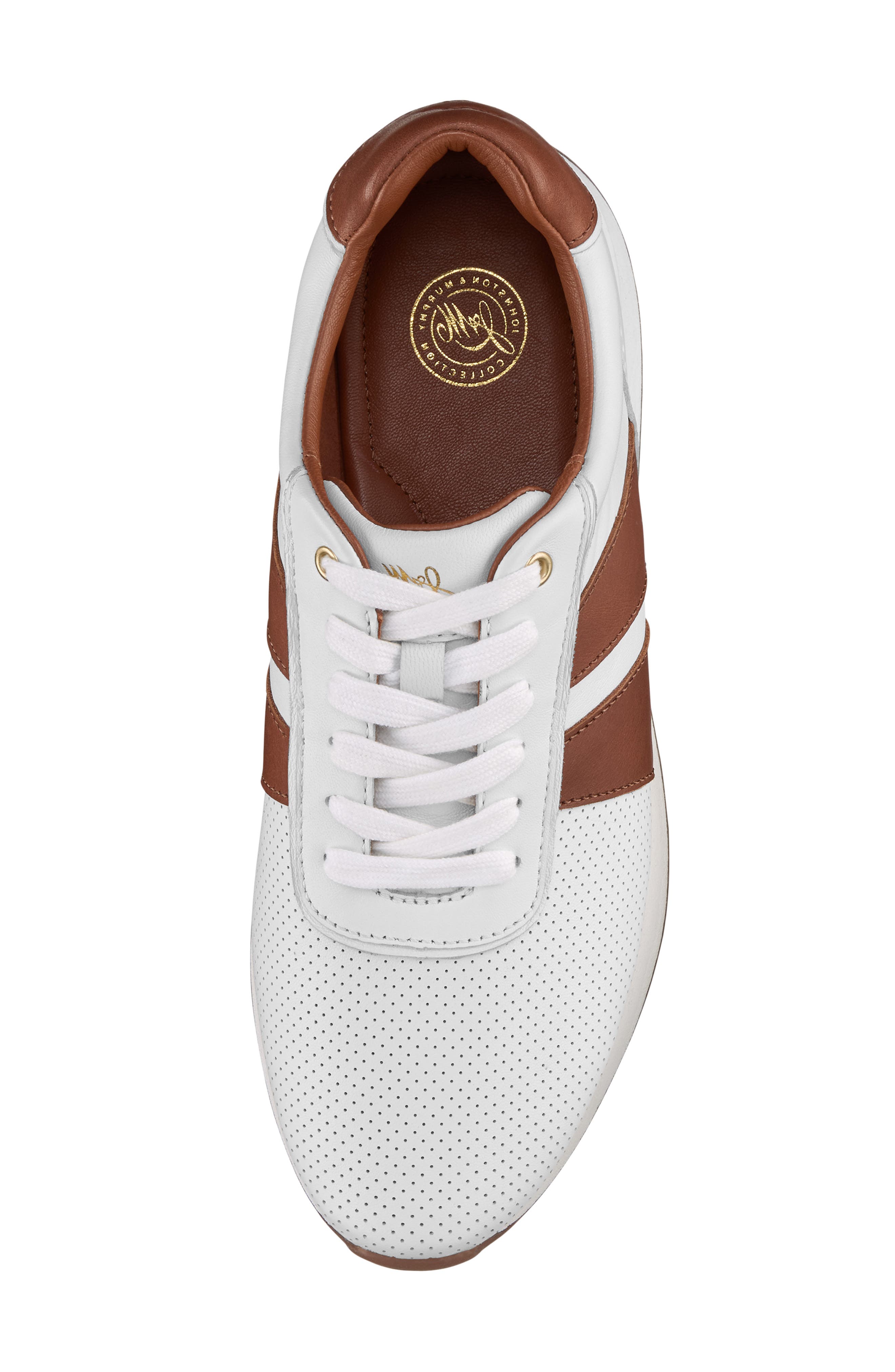 Johnston & Murphy Morgan Sneaker, Alternate, color, White/ Tan Full Grain