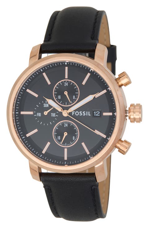 Rhett Leather Strap Watch, 43mm