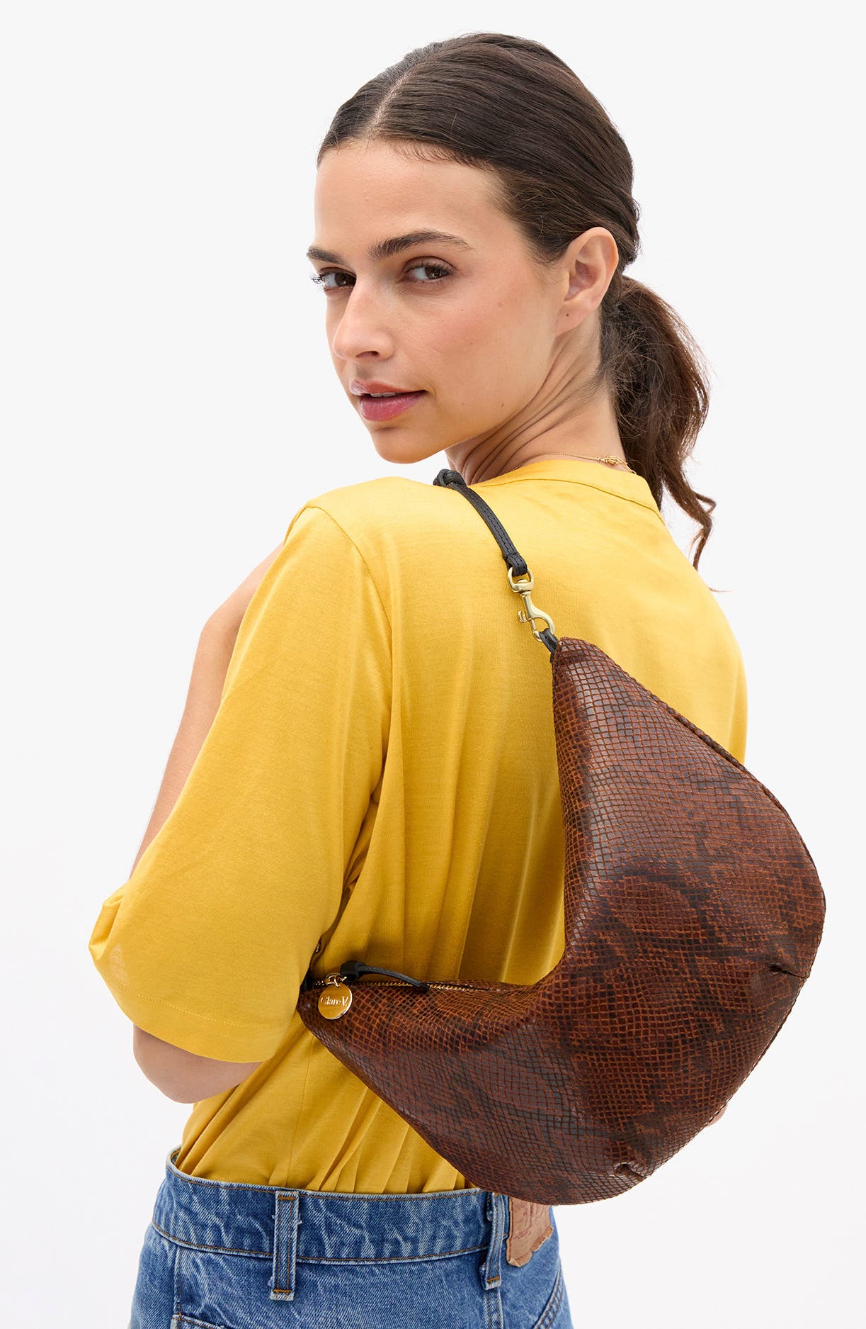 Pierre Snake Embossed Leather Shoulder Bag, Alternate, color, AUBURN