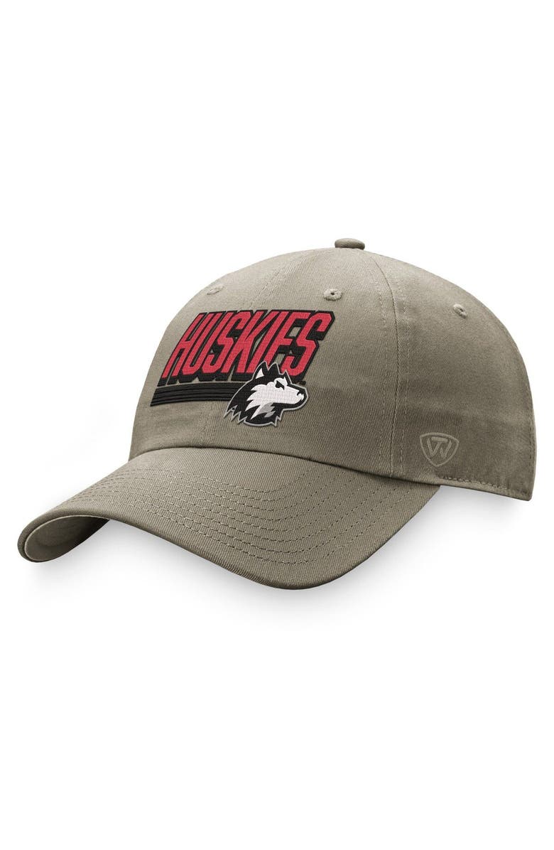 TOP OF THE WORLD Men's Top of the World Khaki Northern Illinois Huskies Slice Adjustable Hat, Main, color, Khaki