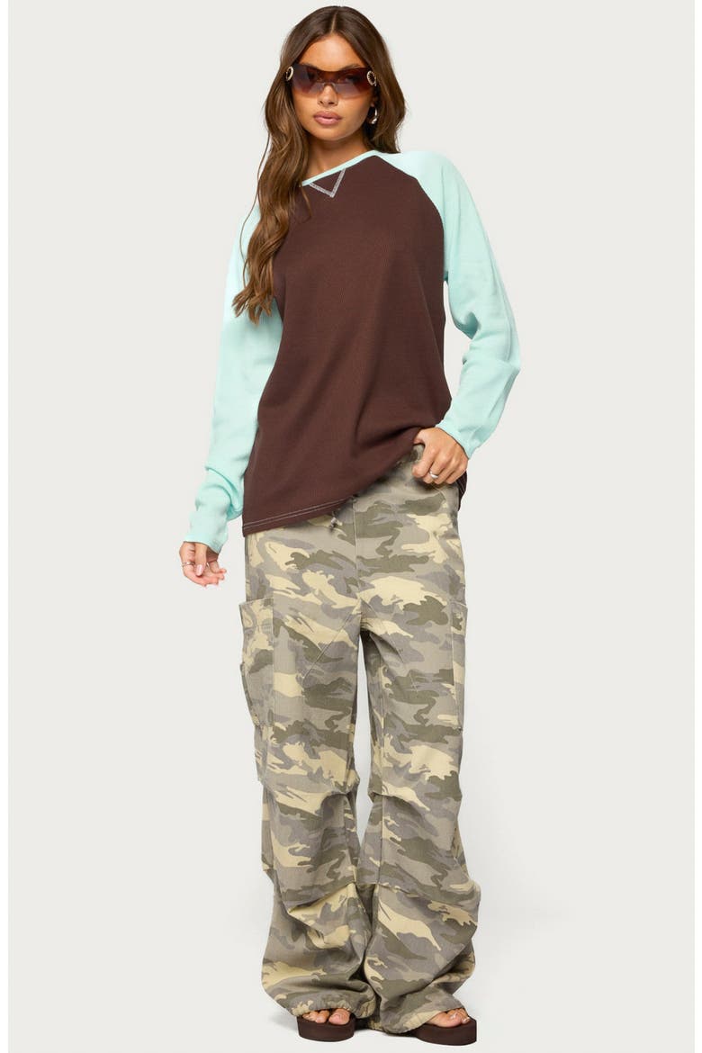 Me Time Oversize Waffle Knit Top, Alternate, color, BROWN