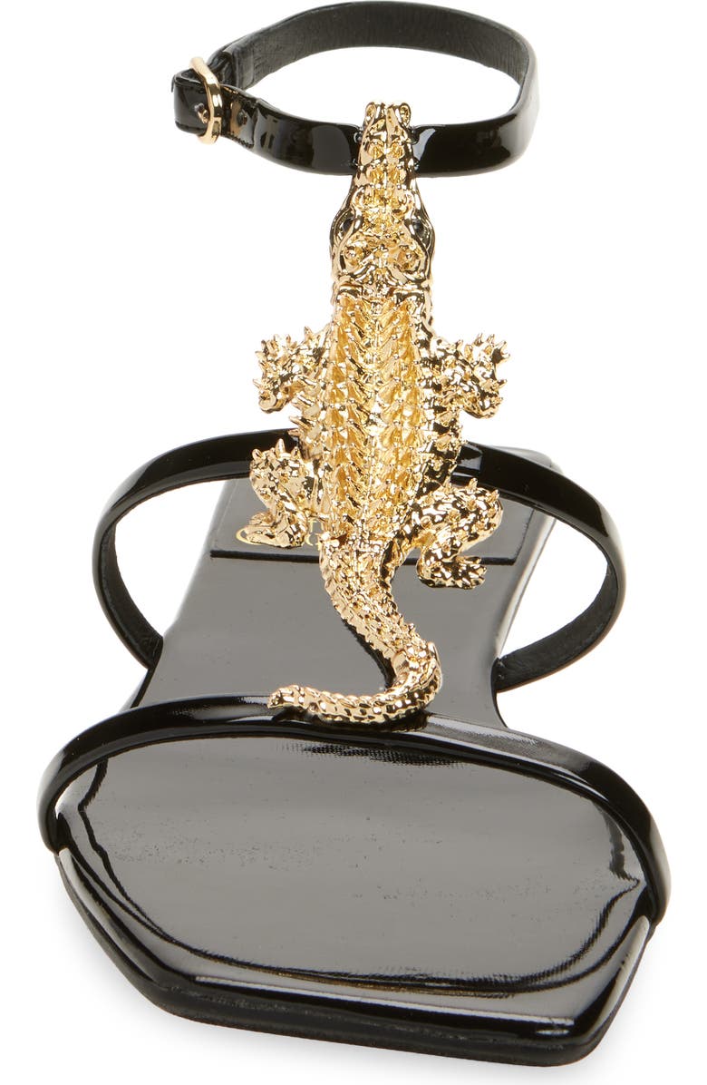 Jeffrey Campbell Reptilian Sandal, Alternate, color, Black Patent Gold