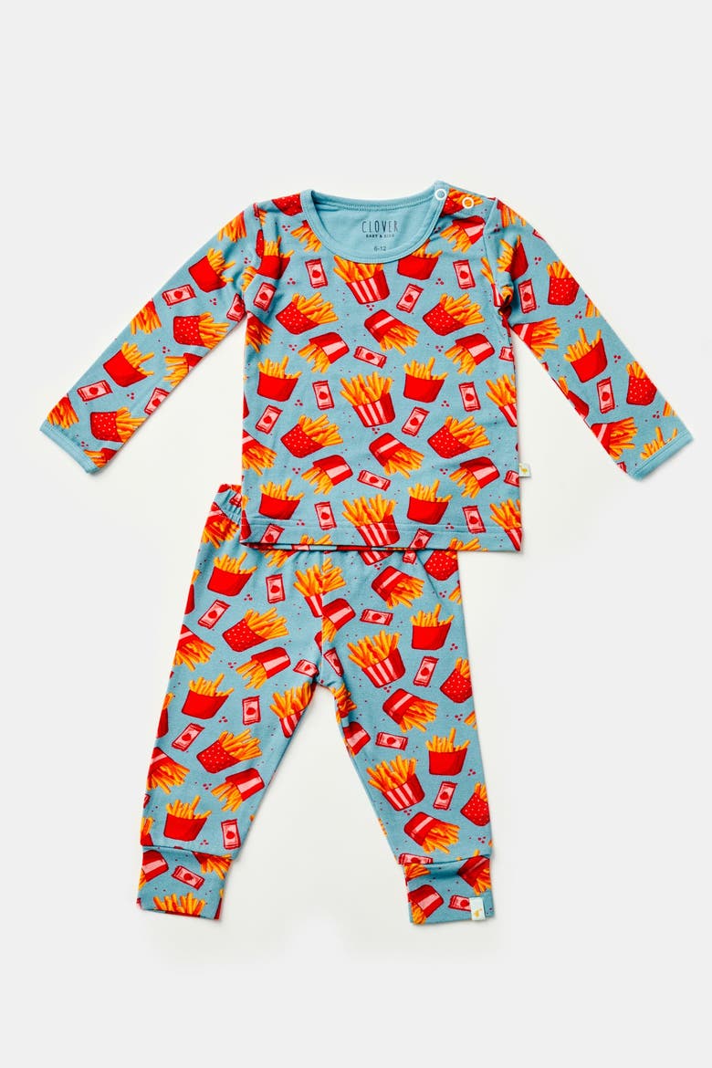 Long Sleeve Pajama Set - French Fries, Main, color, French Fries