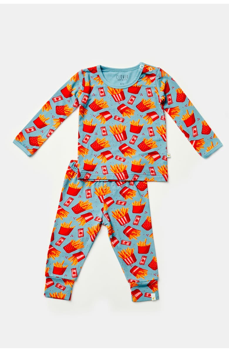 Clover Baby & Kids Long Sleeve Pajama Set - French Fries, Main, color, French Fries