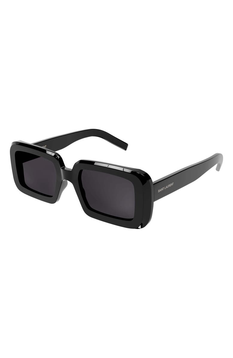 Saint Laurent Sunrise 52mm Square Sunglasses, Main, color, 