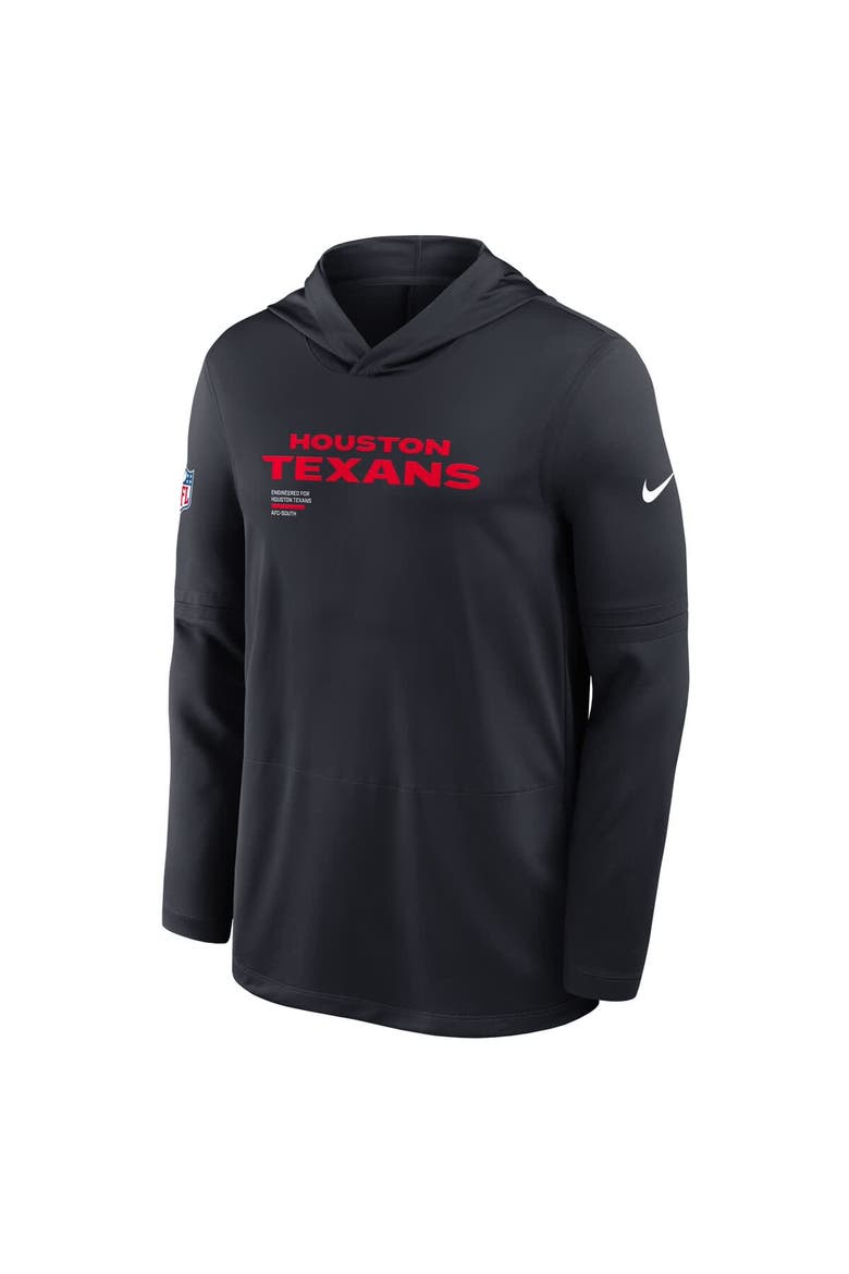 Men's Nike Navy Houston Texans Sideline Pure Fury Performance Long Sleeve Hoodie T-Shirt, Alternate, color, Navy