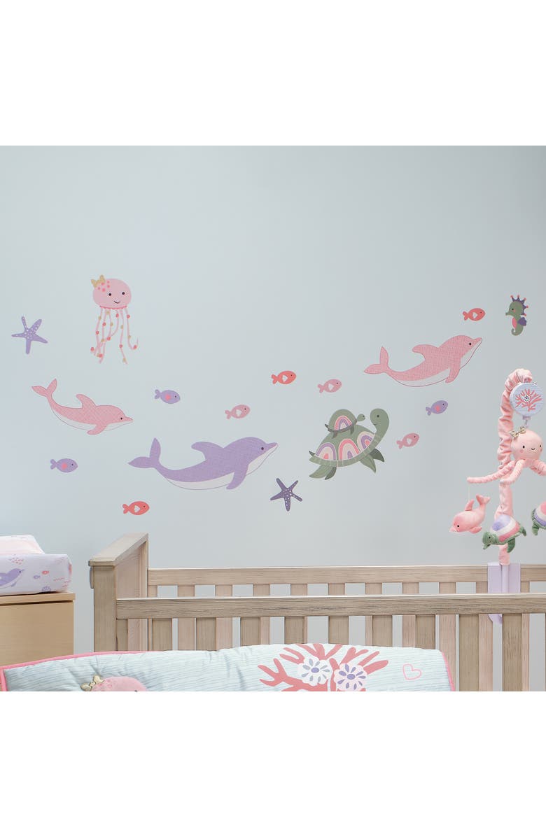 Lambs & Ivy Sea Dreams Dolphins/Turtles/Fish Underwater/Nautical Wall Decals, Alternate, color, Multicolor