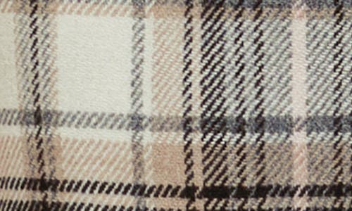 Maje Gavinima Plaid Wool Blend Shirt Jacket In Sand