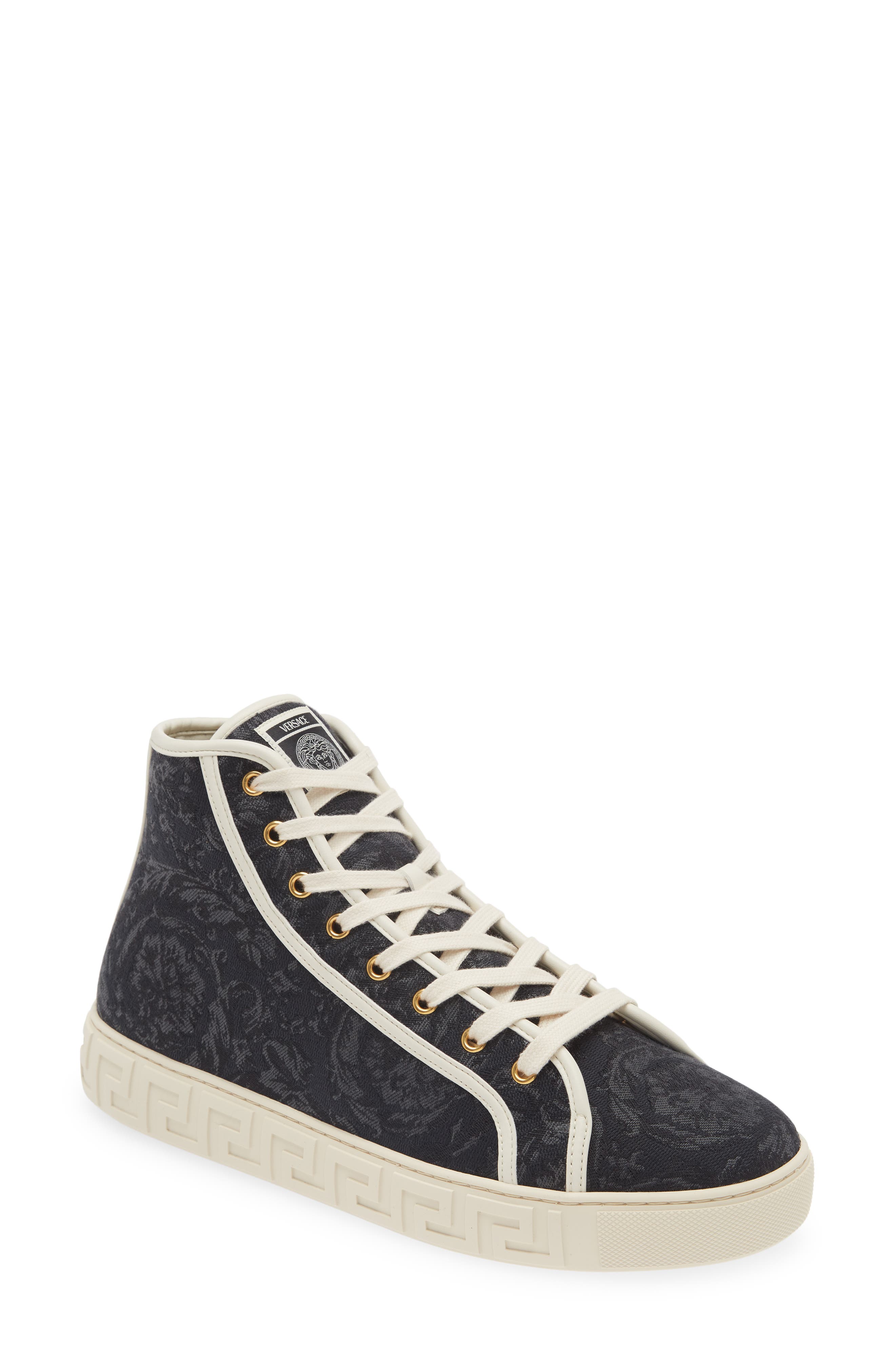 Versace Barocco Greca High Top Sneaker, Main, color, 